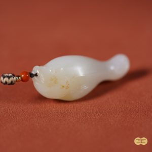 白玉招財魚掛件